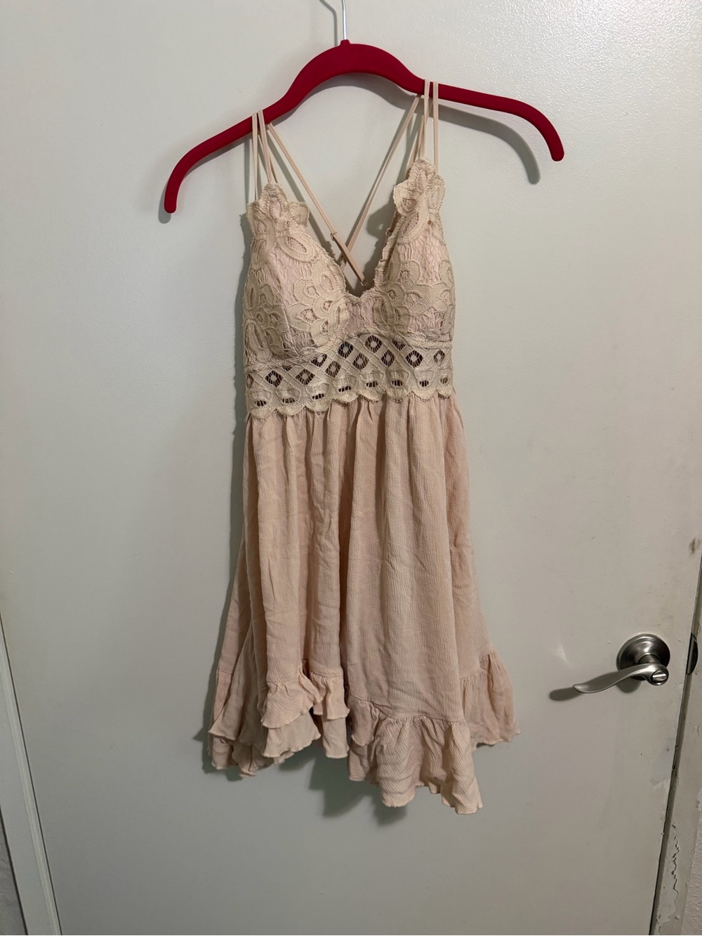 Wishlist Crochet Lace Camisole Dress in Blush Pink